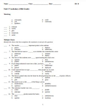 vocabulary workshop level e unit 1|vocabulary unit 1 answer.